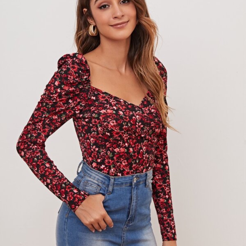 SHEIN NWT Floral Bodysuit